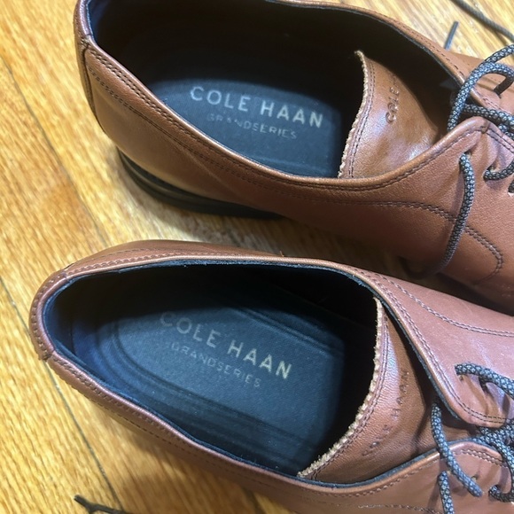 Cole Haan Men's 11.5 M Holland Grand Plain Toe Oxford Brown Leather Shoes - Picture 5 of 9